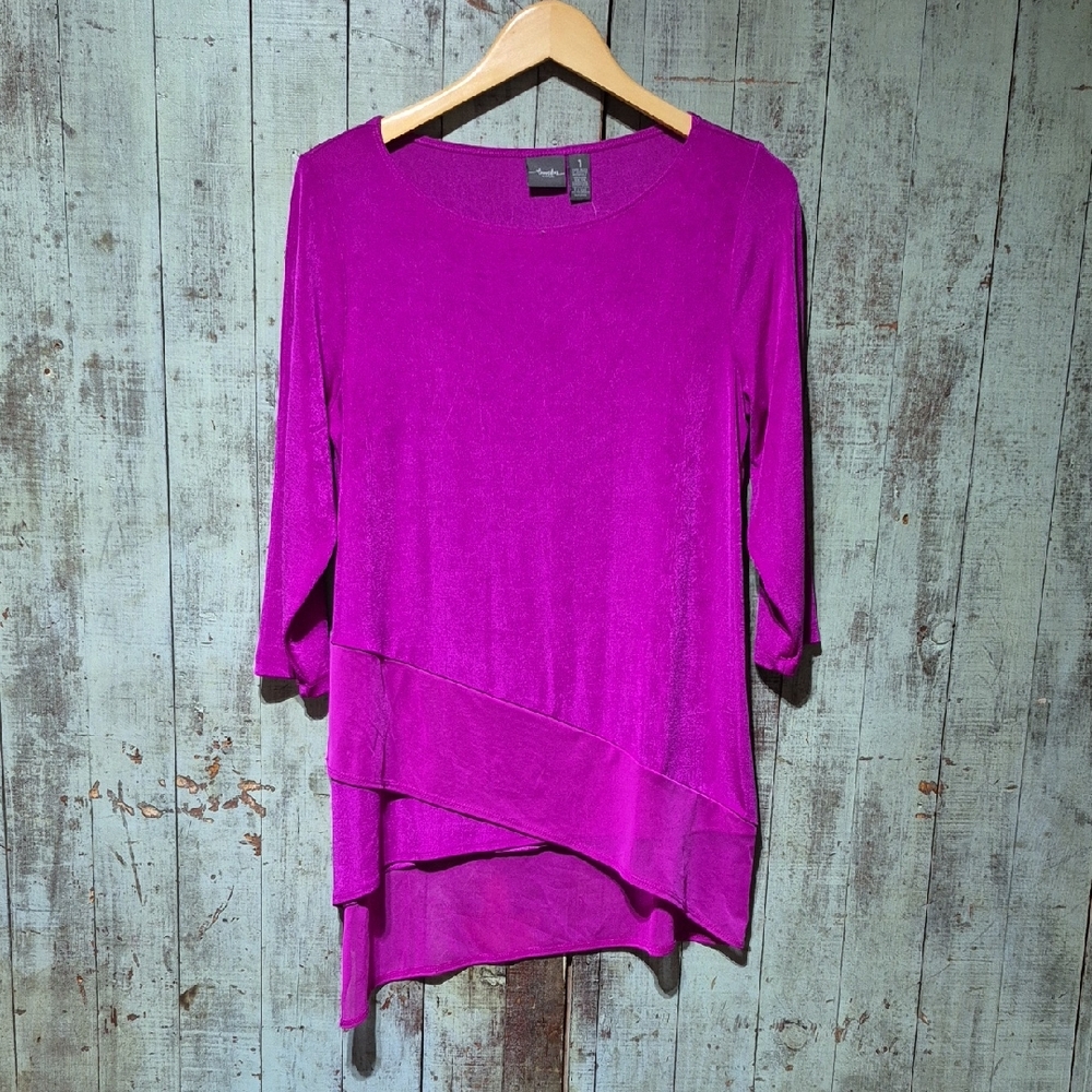 Chico's Travelers Line Women's Purple Layered Top